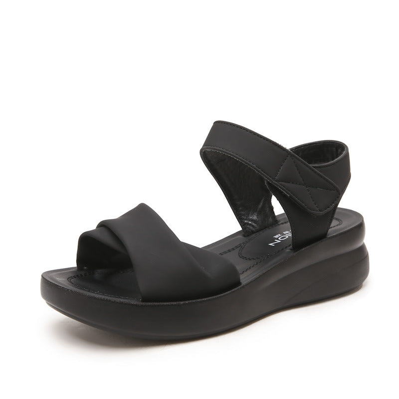 Damen Riemensandal Komfortabel Kreuzband Sandale