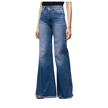 Damen Jeanshose Ausgefranst Trendy Blau