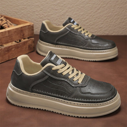 Damen Sneaker Leder Weich Laufsohle