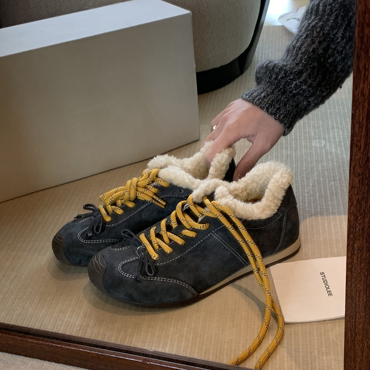 Damen Winter-Sneaker Sportlich Warm Kunstfell