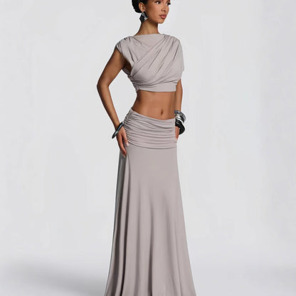 Damen Wickelkleid Fließend Schwarz - Norvielle