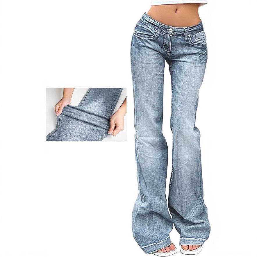 Damen Highwaist Jeans Stretch Bequem Flared