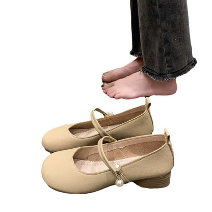 Damen Ballerinas Elegante Perlen Details