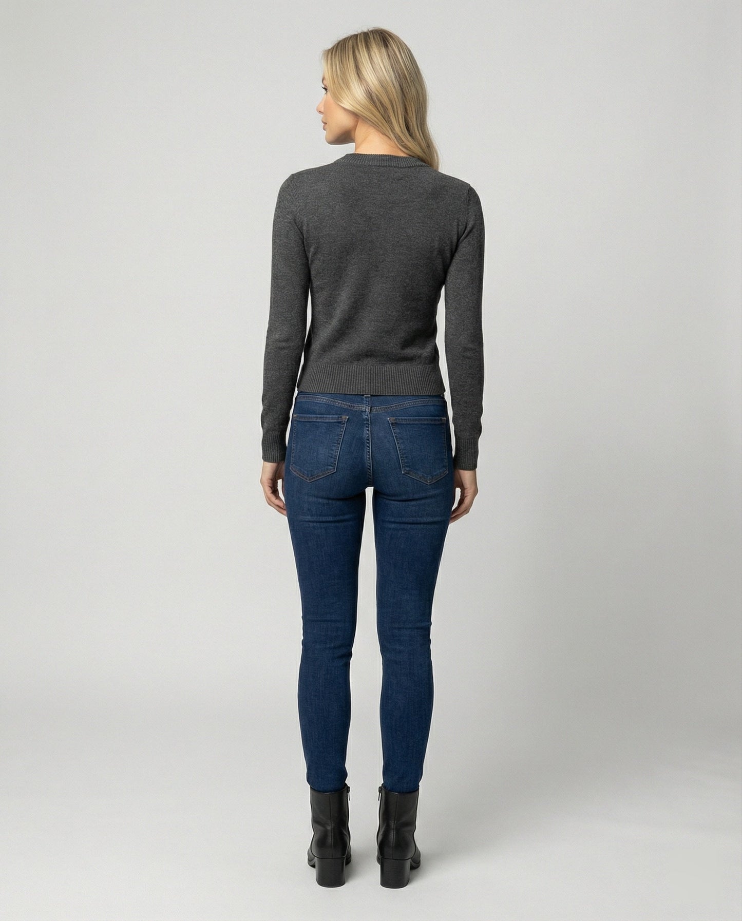 Damen Wollpullover Rundhals Schlank Winter