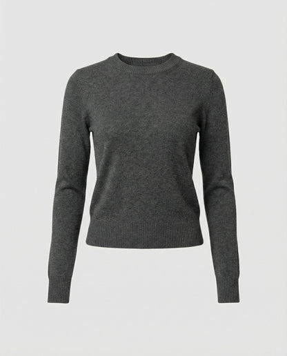 Damen Wollpullover Rundhals Schlank Winter