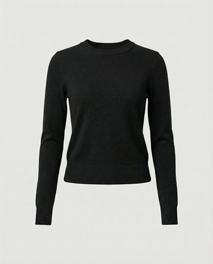 Damen Wollpullover Rundhals Schlank Winter