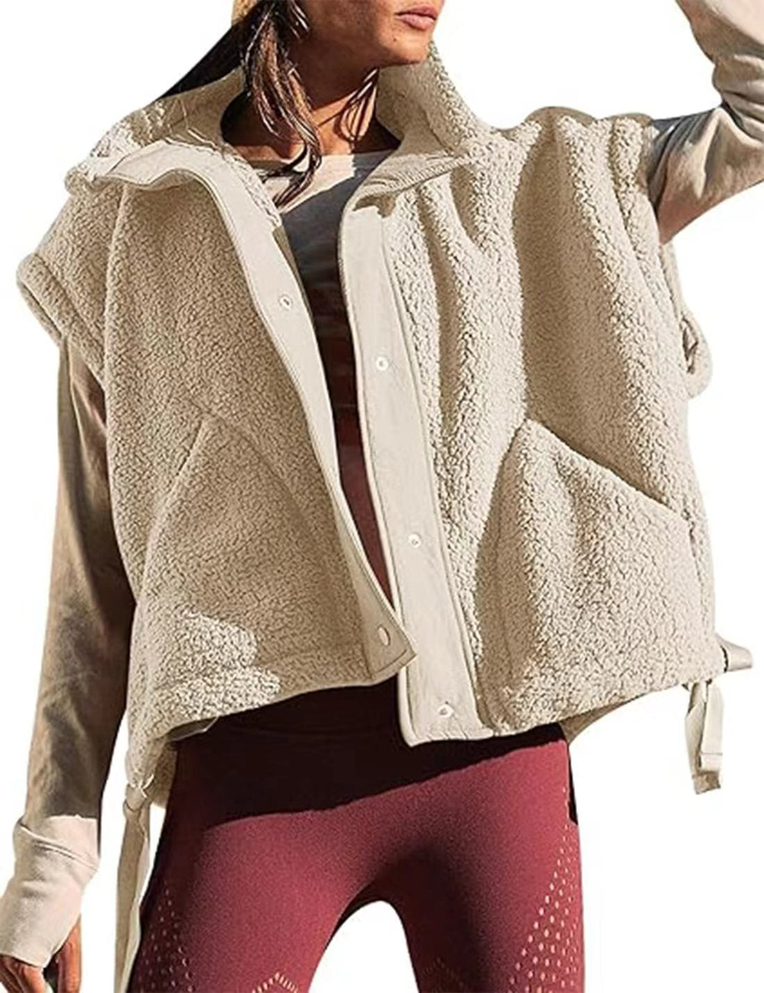 Damen Teddyweste Weich Modern
