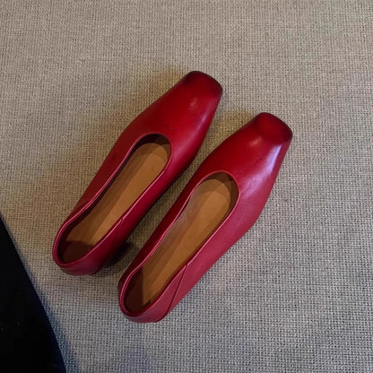 Damen Ballerinas Leder Braun Komfort