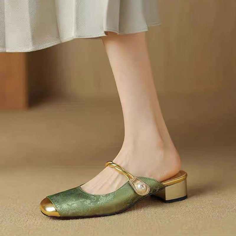 Damen Slingback Pumps Glänzend Hochhackig
