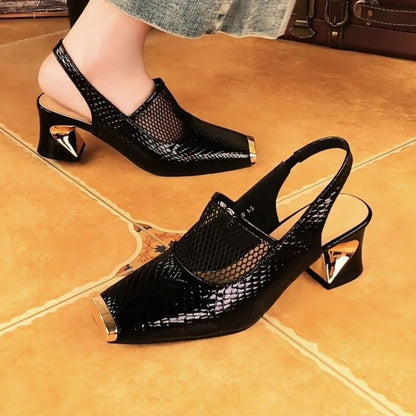 Damen Slingback Pumps Metallic Silber