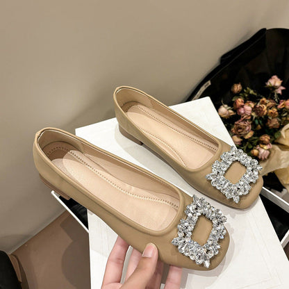 Damen Ballerinas Glitzer Schmuck Detail Elegantes Design