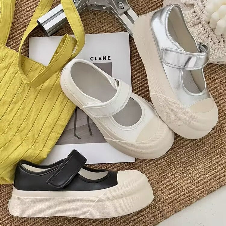 Damen Sneaker Slip-On Klettverschluss Breit Schwarz - Norvielle