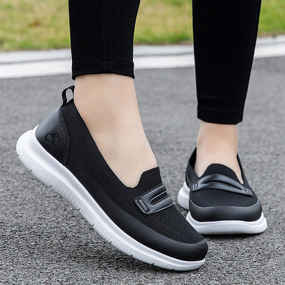 Damen Sneaker Atmungsaktiv Bequem Weiss
