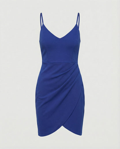 Damen Wickelkleid Spaghettiträger Elegantes Sommerkleid