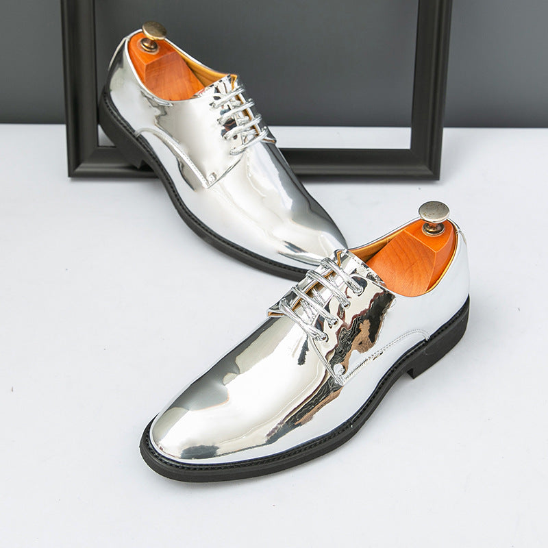 Damen Schnürschuhe Glänzend Leder
