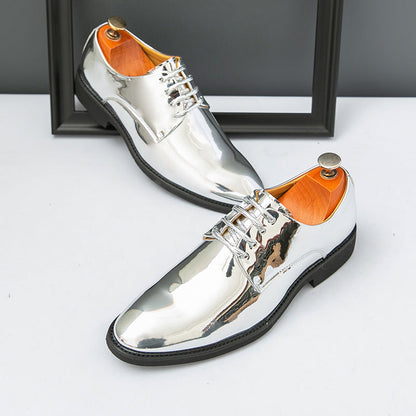 Damen Schnürschuhe Glänzend Leder