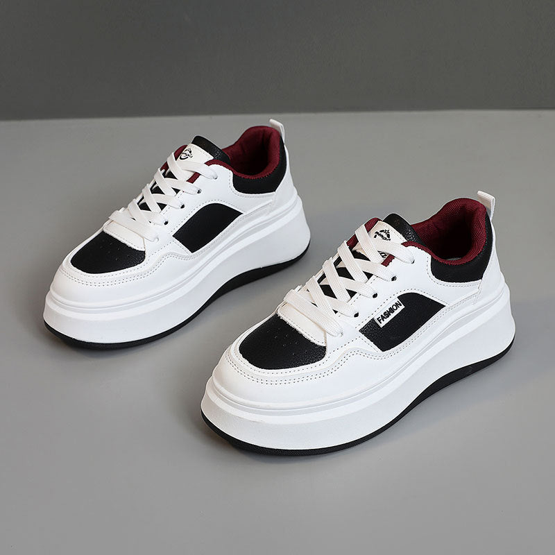 Damen Plateau Sneaker Atmungsaktives Material Gepolstert