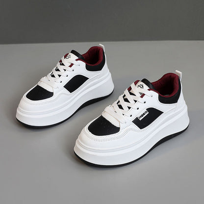 Damen Plateau Sneaker Atmungsaktives Material Gepolstert