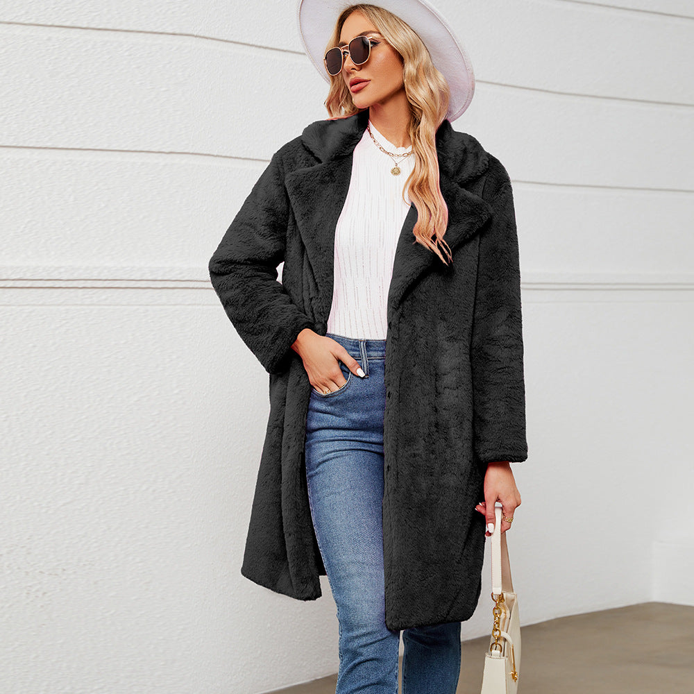 Damen Fleecejacke Übergroß Kuscheljacke Warm