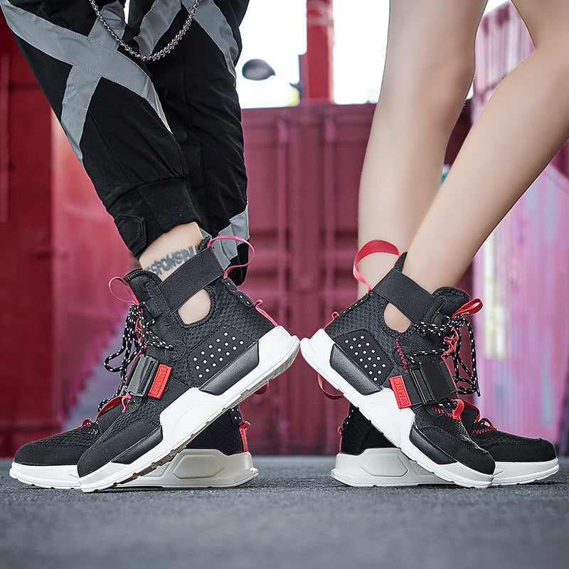 Damen High- Sneaker Sportlich Riemensystem