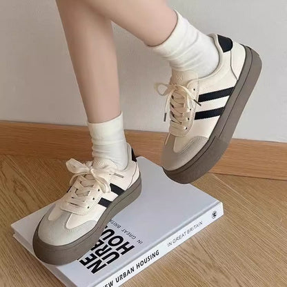 Damen Plattform Sneaker Sportlich Rutschfest