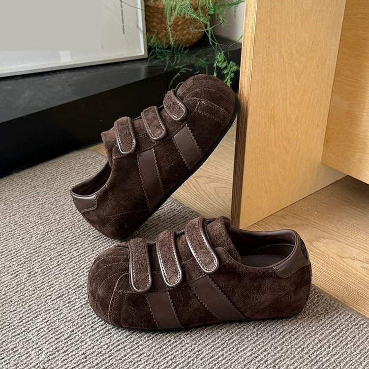 Damen Clogs Weiches Wildleder Bequem Mit Klettverschluss