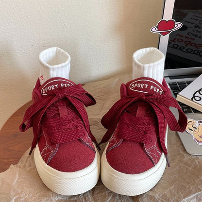 Damen Sneaker Hoch Schnürung Elegant