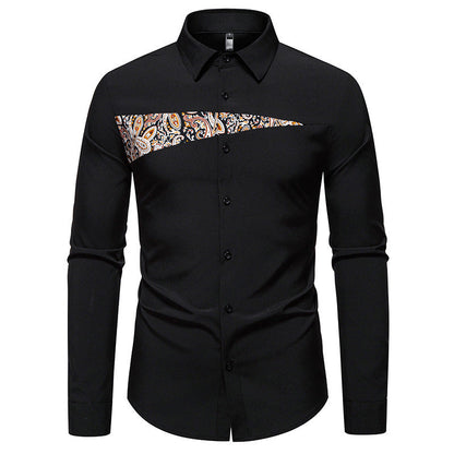 Herren Langarmhemd Paisley-Design Modern