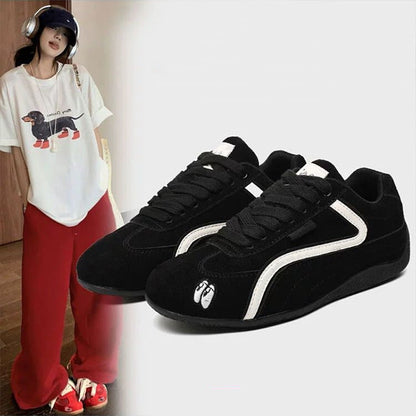 Damen Sneaker Sportlich Fashion Schwarz - Norvielle
