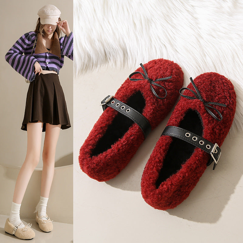 Damen Ballerinas Weich Bequem Verstellbar