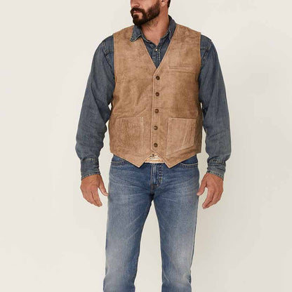 Herren Lederweste Wildleder