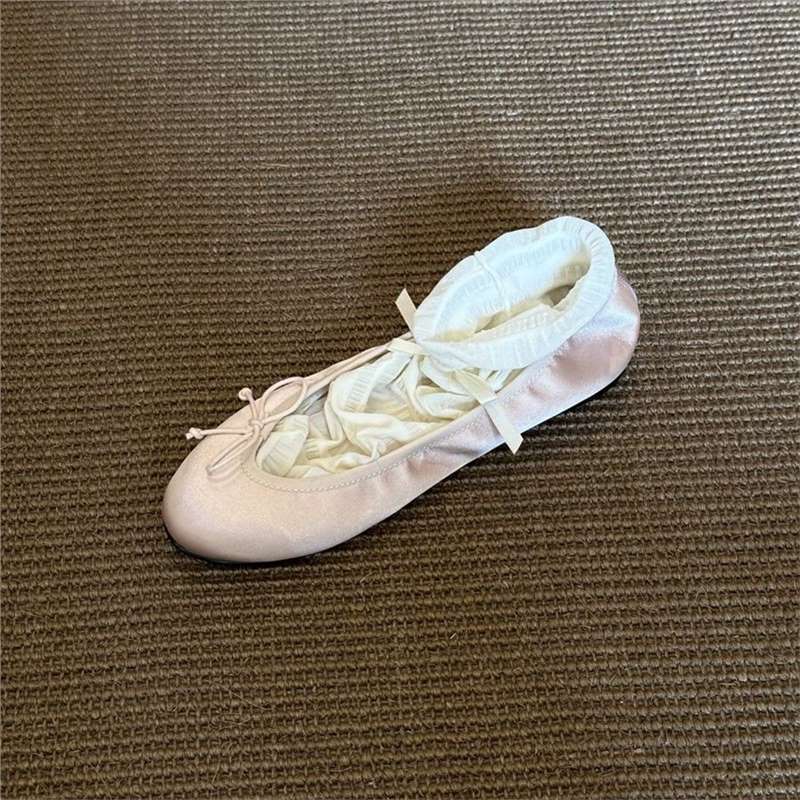 Damen Ballerinas Elastisch Bequem Mit Schleifen