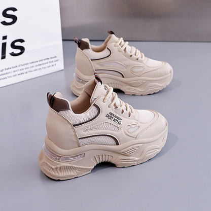 Damen Plattform Sneaker Atmungsaktives Material Modern