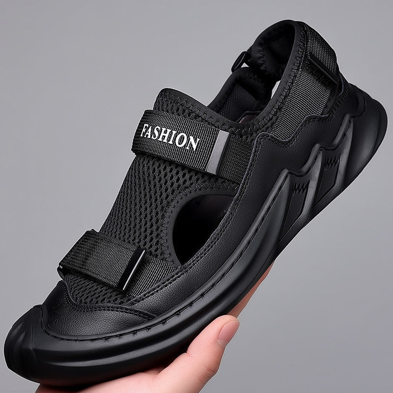 Damen Sandalen Atmungsaktives Mesh Verstellbar Bequem Schwarz - Norvielle