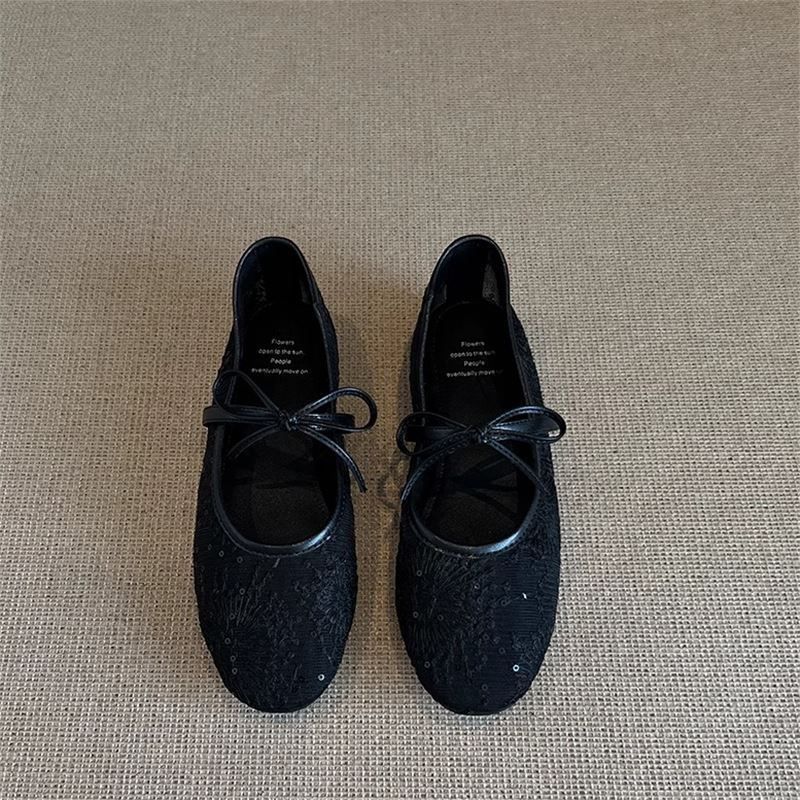 Damen Ballerinas Blumenmuster Schleife