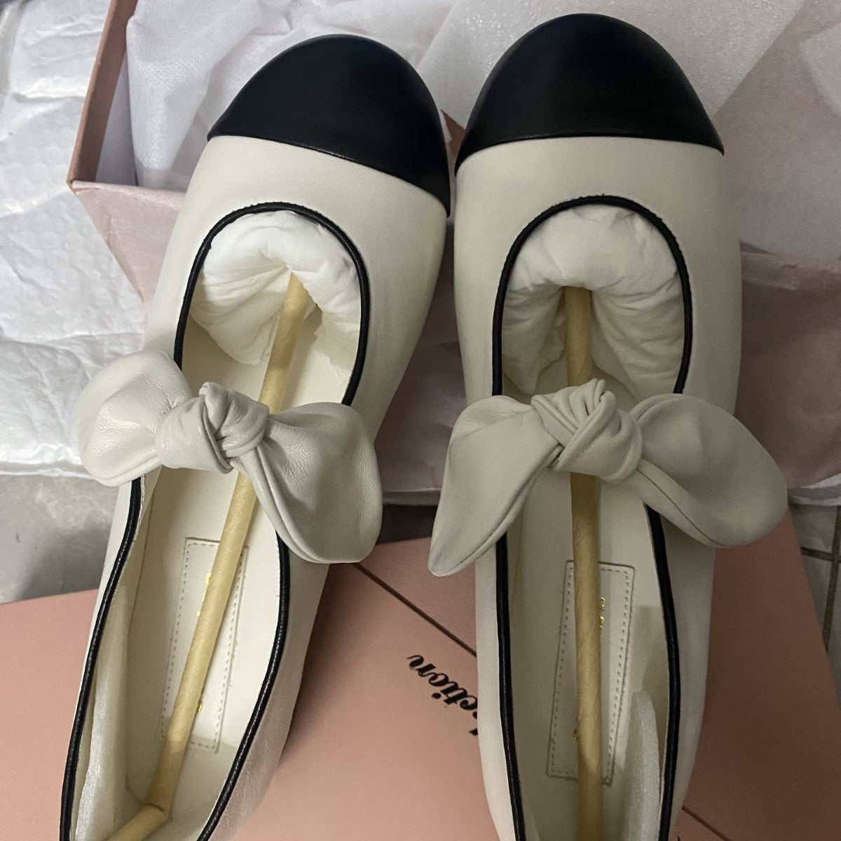 Damen Ballerinas Elegante Schleife Glänzend