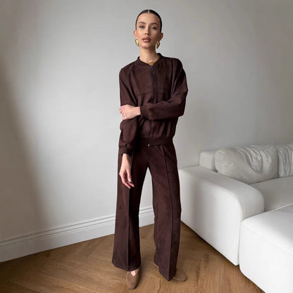 Damen Sport Jogginganzug Set Elastikbund