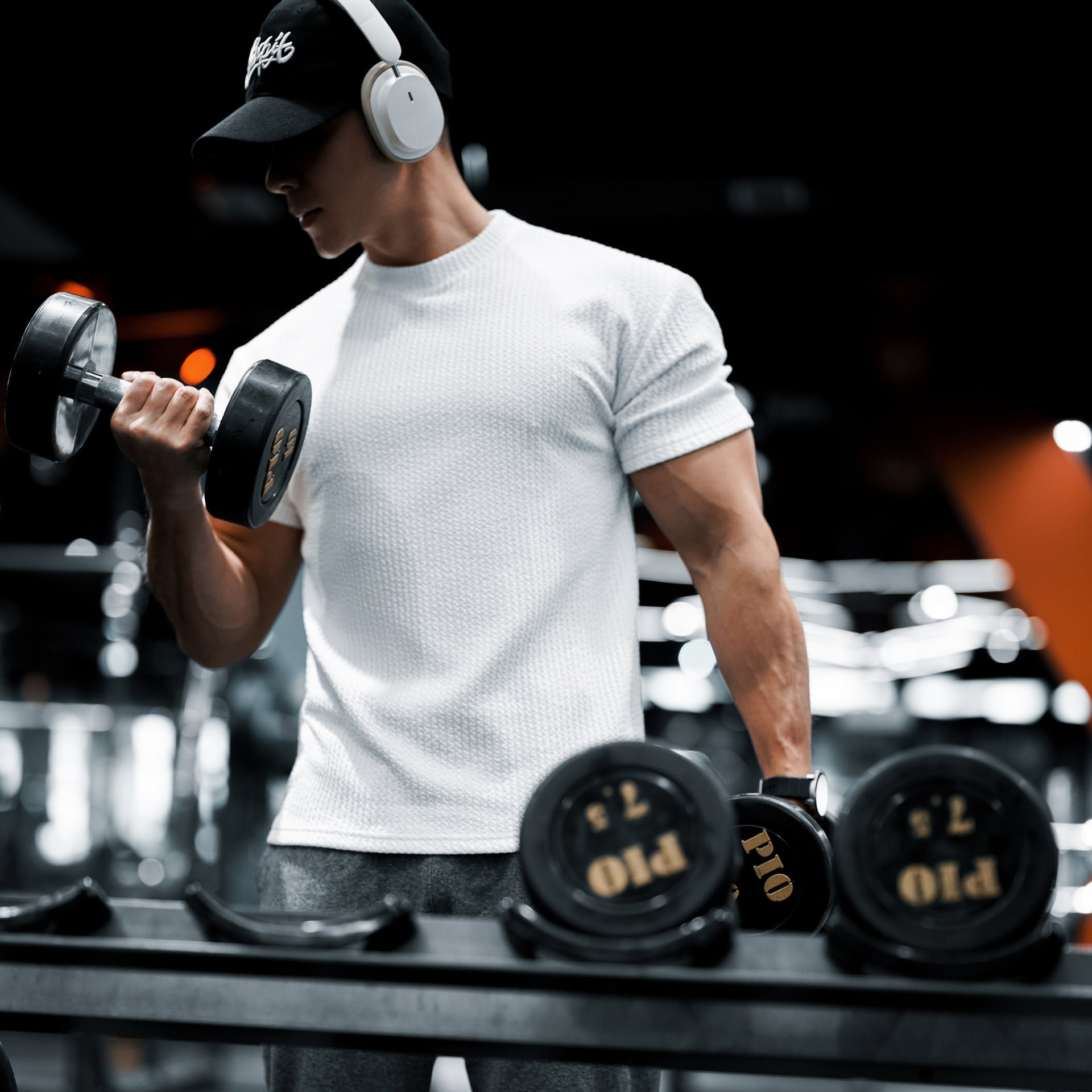 Herren Muscle Shirt Sportlich Funktionell Baumwolle Schwarz - Norvielle