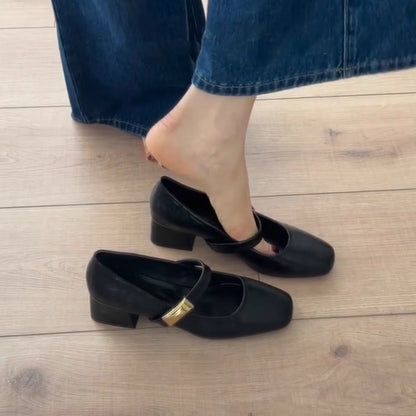Damen Slingback Pumps Riemen Blockabsatz Komfortschuhe