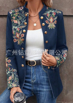 Damen Blazer Jacke Modern Stickerei