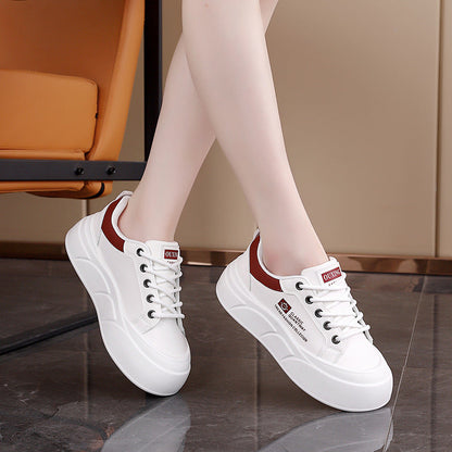 Damen Plateau Sneaker Atmungsaktives Material Komfortschuhe