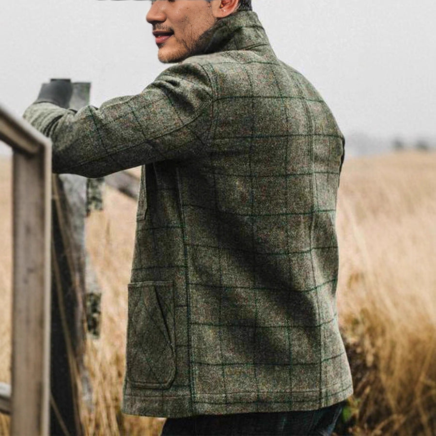 Herren Wolljacke Karomuster Elegante Zeitlos