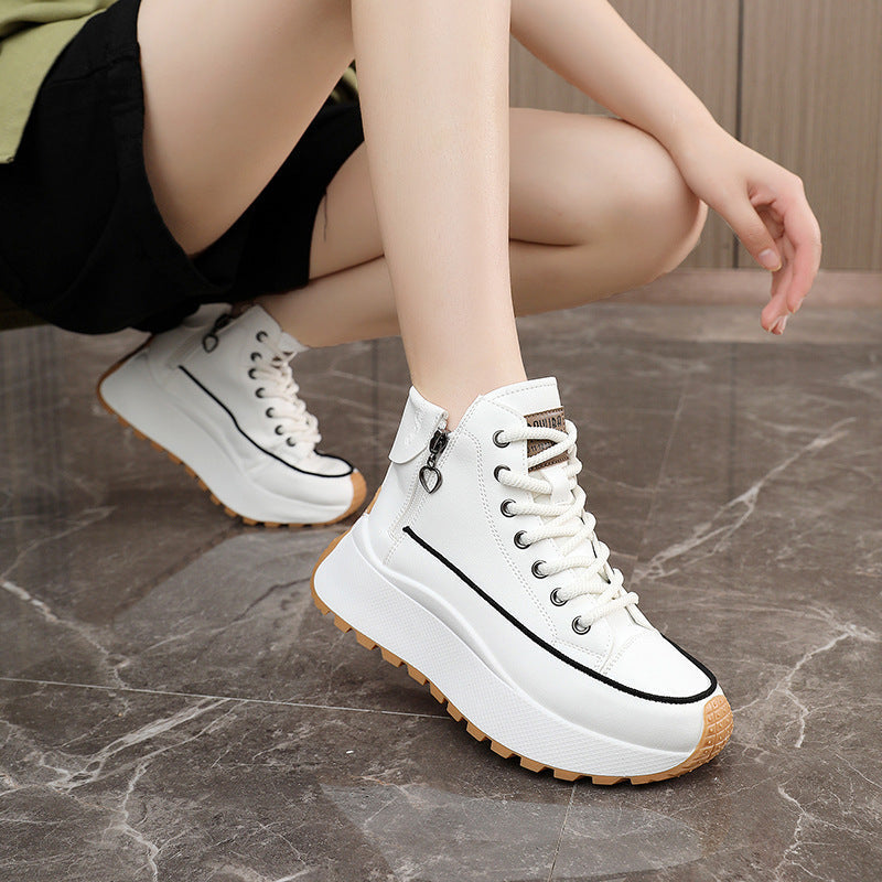 Damen High- Sneaker Elegante Laufschuhe Mit Reißverschluss