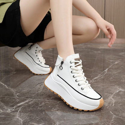 Damen High- Sneaker Elegante Laufschuhe Mit Reißverschluss