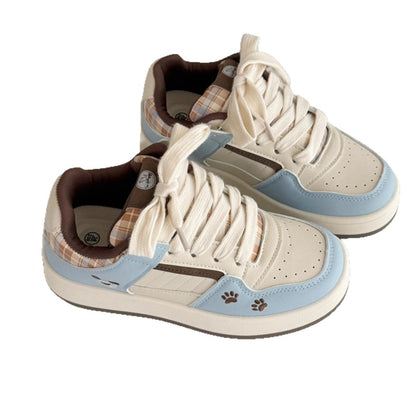 Damen Sneaker Kariert Bequem Sportlich