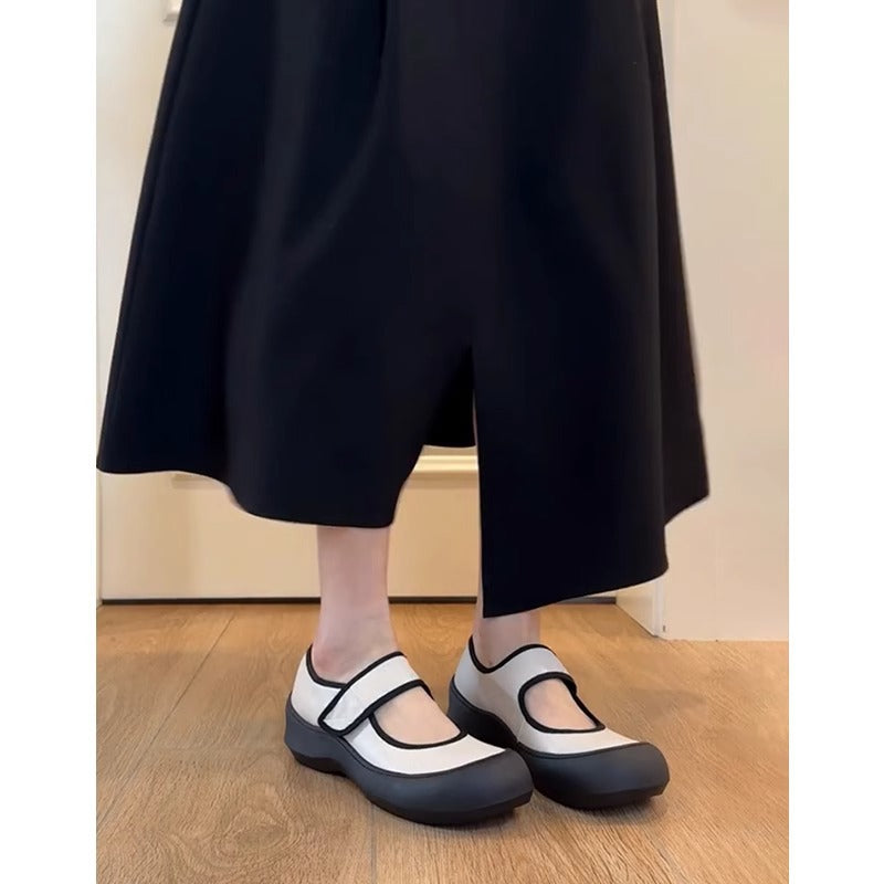 Damen Ballerinas Komfortsohle Verstellbarer Riemen Bequem