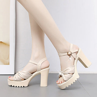 Damen Plateau-Sandaletten Stabiles Sohlen-Design Elegantes