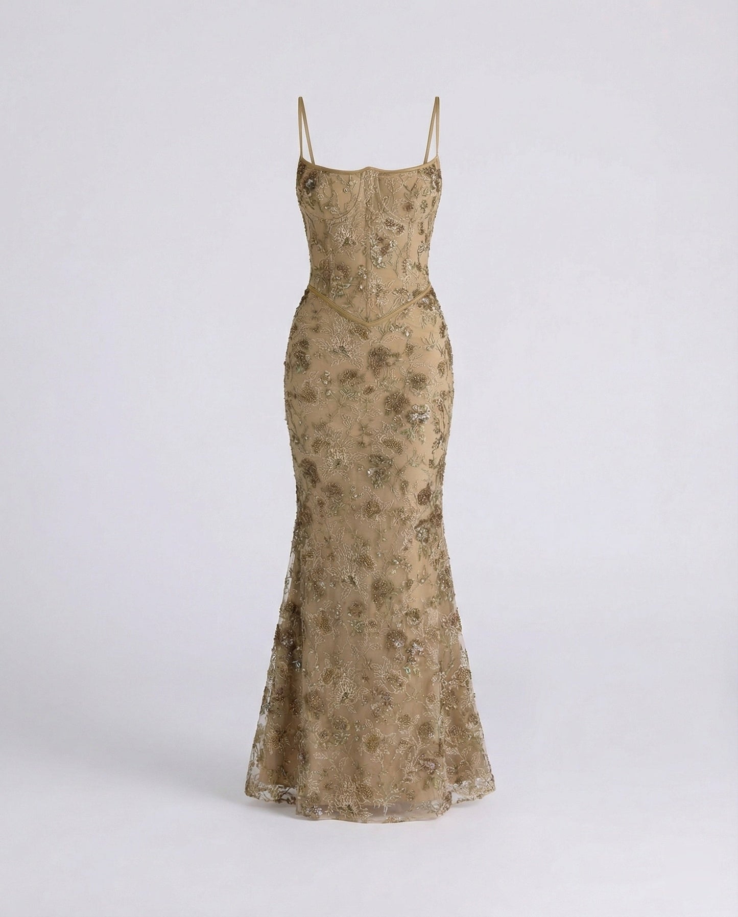 Damen Abendkleid Spitze Stickerei Elegant