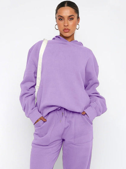 Damen Hoodie Jogger Set Oversized Bequem - Norvielle