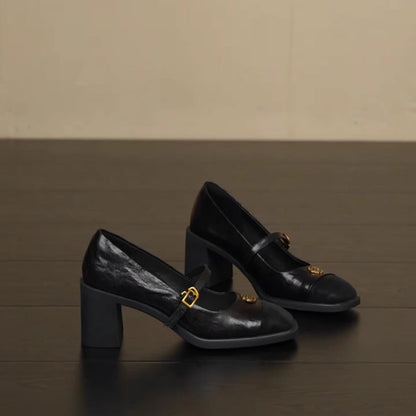 Damen Pumps Riemen Schwarz - Norvielle